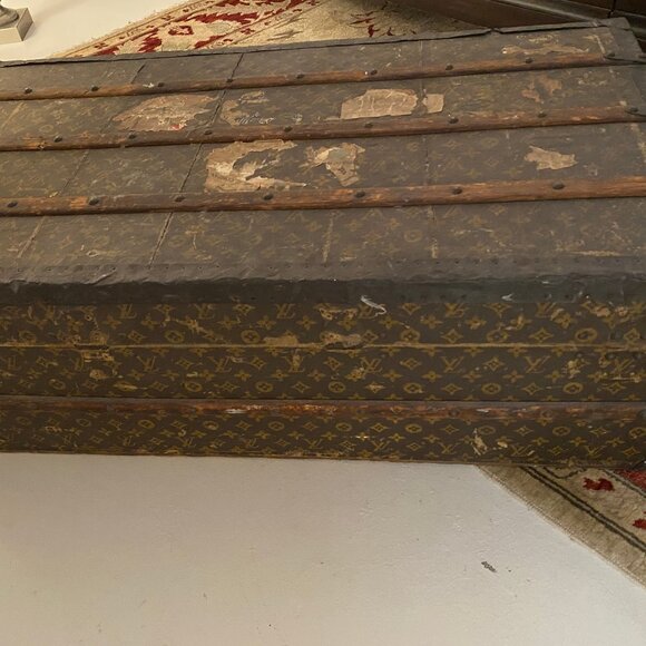 Louis Vuitton Antique Monogram Cotton Canvas Steamer Trunk from 1900-1910 - Picture 5 of 14